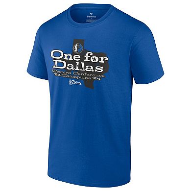 Men's Fanatics Blue Dallas Mavericks 2024 Western Conference Champions Layup Drill T-Shirt
