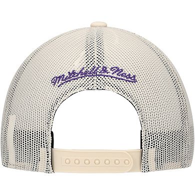 Men's Mitchell & Ness Cream Los Angeles Lakers Trucker Adjustable Hat
