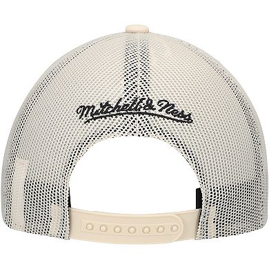 Men's Mitchell & Ness Cream San Antonio Spurs Trucker Adjustable Hat