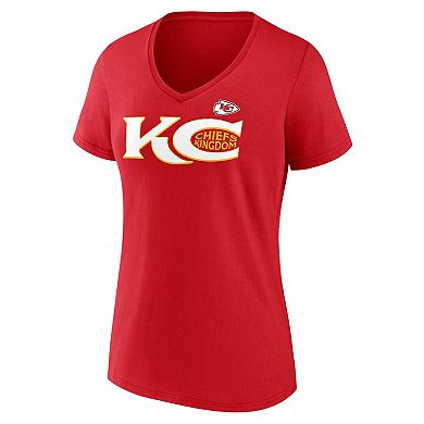 Women's Fanatics Red Kansas City Chiefs Hometown Defensive Stand V-Neck T-Shirt