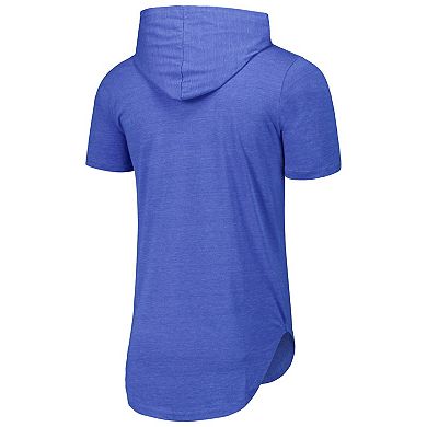 Men's Majestic Threads Royal Atlanta Braves Tri-Blend Hoodie T-Shirt