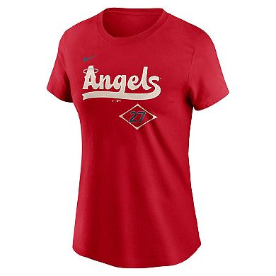 Women's Nike Mike Trout Red Los Angeles Angels 2024 City Connect Fuse Player Name & Number T-Shirt