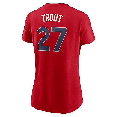 Women's Nike Mike Trout Red Los Angeles Angels 2024 City Connect Fuse Player Name & Number T-Shirt