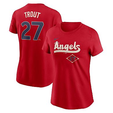 Women's Nike Mike Trout Red Los Angeles Angels 2024 City Connect Fuse Player Name & Number T-Shirt