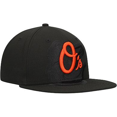 Men's New Era Black Baltimore Orioles Shadow Logo 59FIFTY Fitted Hat