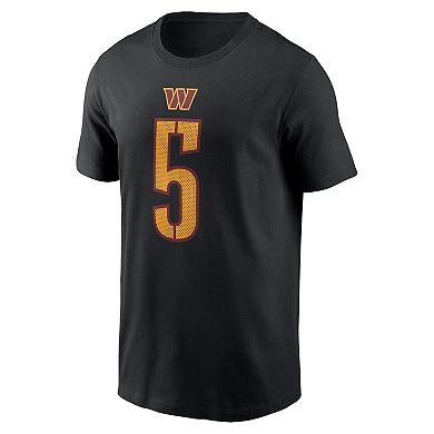 Men's Nike Jayden Daniels Black Washington Commanders 2024 NFL Draft Player Name & Number T-Shirt