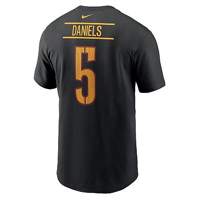 Men's Nike Jayden Daniels Black Washington Commanders 2024 NFL Draft Player Name & Number T-Shirt