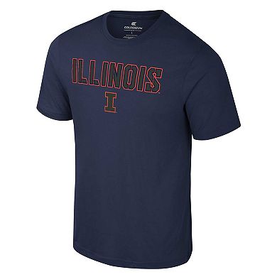 Men's Colosseum Navy Illinois Fighting Illini Color Pop Active Blend T-Shirt