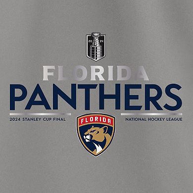 Men's Fanatics  Gray Florida Panthers 2024 Stanley Cup Final Authentic Pro Fleece Pullover Hoodie