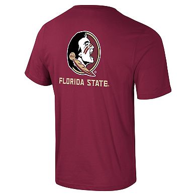 Men's Colosseum Garnet Florida State Seminoles Logo Lockup 2-Hit Active Blend T-Shirt