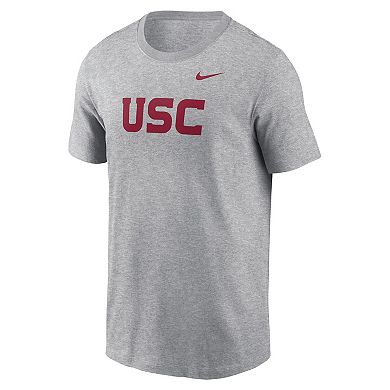 Men's Nike Heather Gray USC Trojans Primetime Evergreen Wordmark T-Shirt