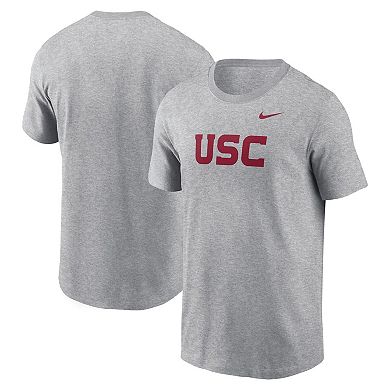 Men's Nike Heather Gray USC Trojans Primetime Evergreen Wordmark T-Shirt