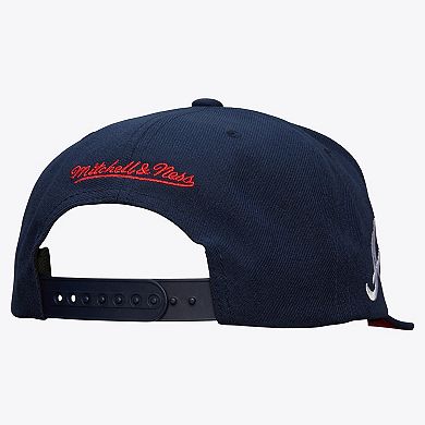 Men's Mitchell & Ness Navy Atlanta Braves Team Tagged Snapback Hat