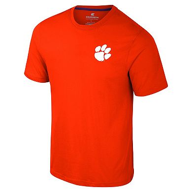 Men's Colosseum Orange Clemson Tigers Logo Lockup 2-Hit Active Blend T-Shirt