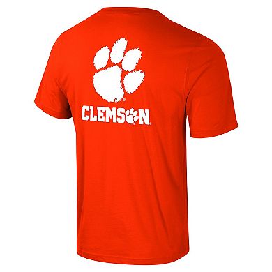 Men's Colosseum Orange Clemson Tigers Logo Lockup 2-Hit Active Blend T-Shirt