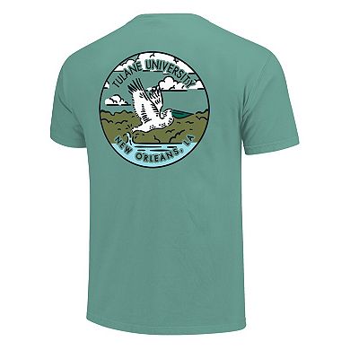Unisex Green Tulane Green Wave Scenic Comfort Colors T-Shirt