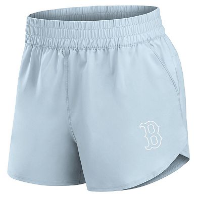 Women's Fanatics Light Blue Boston Red Sox Studio Woven Vibe Shorts