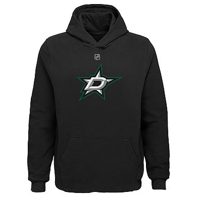 Youth Black Dallas Stars Primary Logo Pullover Hoodie