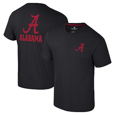 Men's Colosseum Black Alabama Crimson Tide Logo Lockup 2-Hit Active Blend T-Shirt