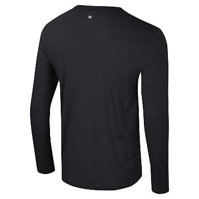 Men's Colosseum Black LSU Tigers Color Pop Active Blend 2-Hit Long Sleeve T-Shirt