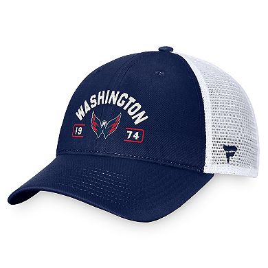 Men's Fanatics Navy/White Washington Capitals Free Kick Trucker Adjustable Hat