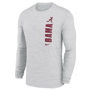 Men's Nike White Alabama Crimson Tide 2024 Sideline Velocity Performance Long Sleeve T-Shirt