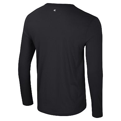 Men's Colosseum Black Florida State Seminoles Color Pop Active Blend 2-Hit Long Sleeve T-Shirt