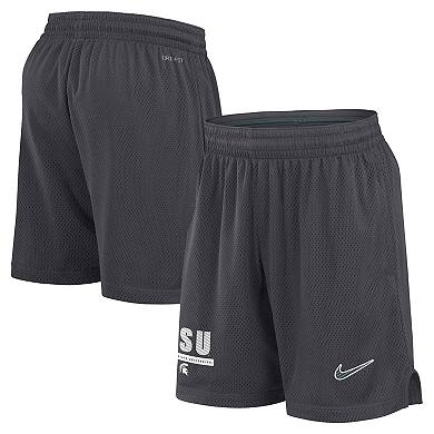 Men's Nike Anthracite Michigan State Spartans 2024 Sideline Mesh Shorts