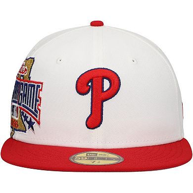 Men's New Era White/Red Philadelphia Phillies Major Sidepatch 59FIFTY Fitted Hat