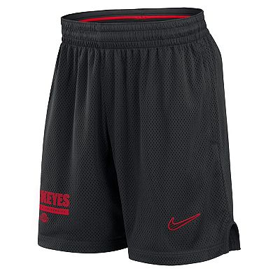 Men's Nike Black Ohio State Buckeyes 2024 Sideline Mesh Shorts