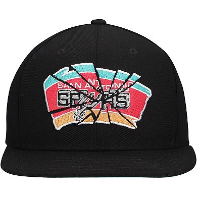 Men's Mitchell & Ness Black San Antonio Spurs Shattered Snapback Hat