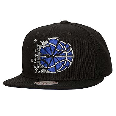 Men's Mitchell & Ness Black Orlando Magic Shattered Snapback Hat