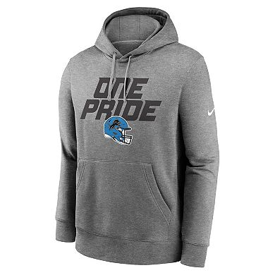 Men's Nike Heather Gray Detroit Lions Club Logo Pullover Hoodie