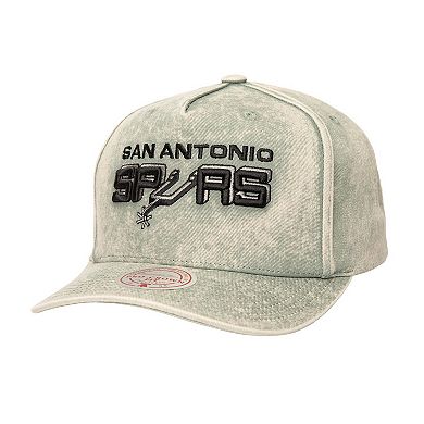 Men's Mitchell & Ness Gray San Antonio Spurs Washed Out Tonal Logo Snapback Hat