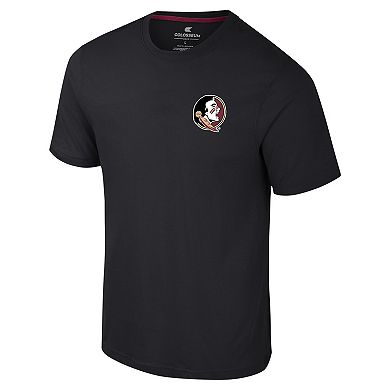 Men's Colosseum Black Florida State Seminoles Logo Lockup 2-Hit Active Blend T-Shirt