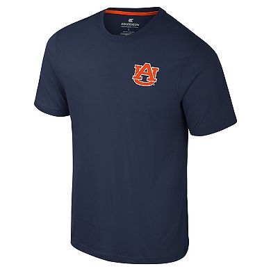 Men's Colosseum Navy Auburn Tigers Logo Lockup 2-Hit Active Blend T-Shirt