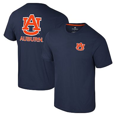 Men's Colosseum Navy Auburn Tigers Logo Lockup 2-Hit Active Blend T-Shirt