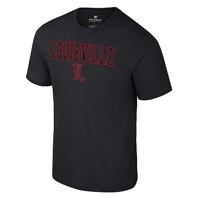 Men's Colosseum Black Louisville Cardinals Color Pop Active Blend T-Shirt