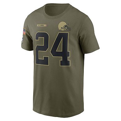 Men's Nike Nick Chubb Camo Cleveland Browns 2021 Salute To Service Name & Number T-Shirt