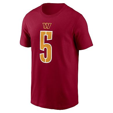 Men's Nike Jayden Daniels Burgundy Washington Commanders 2024 NFL Draft First Round Pick Name & Number T-Shirt