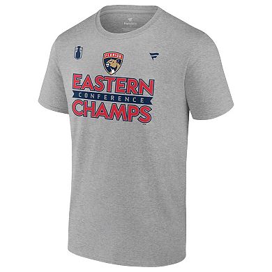 Men's Fanatics  Heather Gray Florida Panthers 2024 Eastern Conference Champions Locker Room Big & Tall T-Shirt