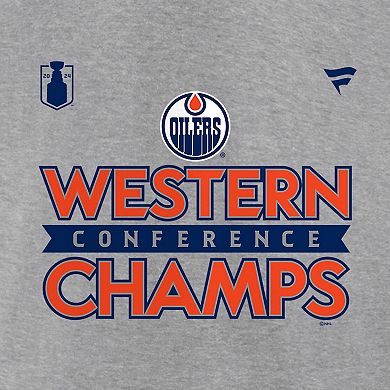 Men's Fanatics  Heather Gray Edmonton Oilers 2024 Western Conference Champions Big & Tall Locker Room T-Shirt