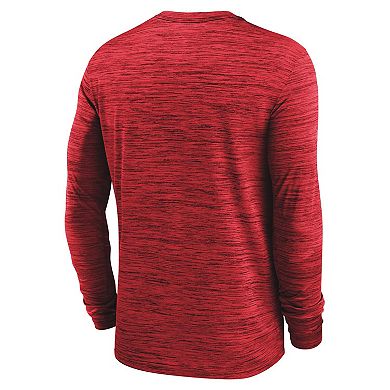 Men's Nike Red Georgia Bulldogs 2024 Sideline Velocity Performance Long Sleeve T-Shirt