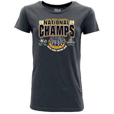 Women's Blue 84 Navy Notre Dame Fighting Irish 2024 NCAA Men's Lacrosse National Champions T-Shirt