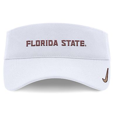 Unisex Nike White Florida State Seminoles 2024 Sideline Fit Ace Visor