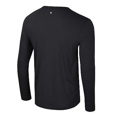 Men's Colosseum Black Michigan State Spartans Color Pop Active Blend 2-Hit Long Sleeve T-Shirt