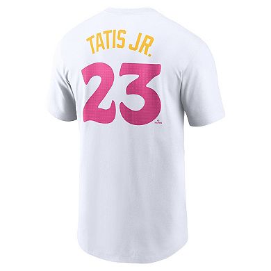 Men's Nike Fernando Tatis Jr. White San Diego Padres City Connect Fuse Name & Number T-Shirt