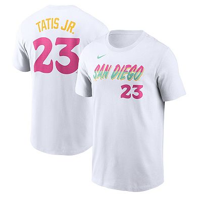 Men's Nike Fernando Tatis Jr. White San Diego Padres City Connect Fuse Name & Number T-Shirt