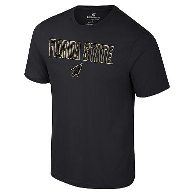 Men's Colosseum Black Florida State Seminoles Color Pop Active Blend T-Shirt