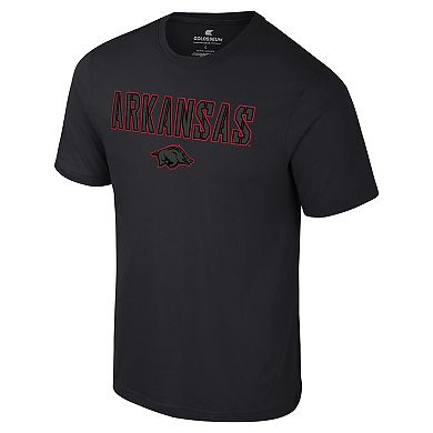 Men's Colosseum Black Arkansas Razorbacks Color Pop Active Blend T-Shirt